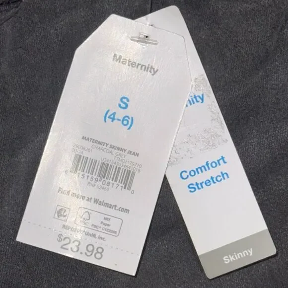 Time and Tru size small Women's gray black Maternity Skinny Jeans NWT - Picture 2 of 4